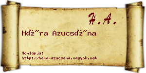 Héra Azucséna névjegykártya
